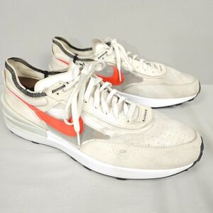 Nike Waffle One Shoes Men Size 15 Cream White Picante Red Orange Suede Mesh